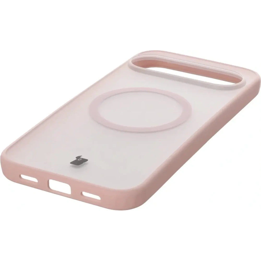 Etui z pierścieniem magnetycznym Bizon Case MatteO do Pixel 10 Pro XL przydymione-różowe