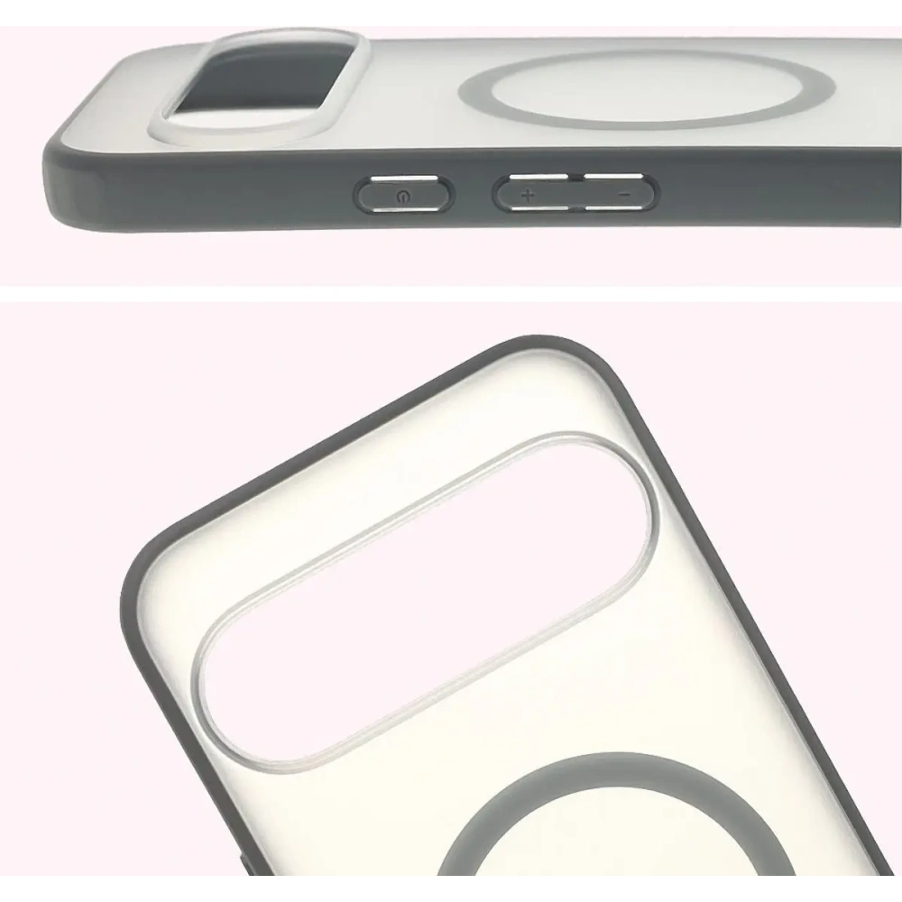 Etui z pierścieniem magnetycznym Bizon Case MatteO do Pixel 10 Pro XL przydymione-szare