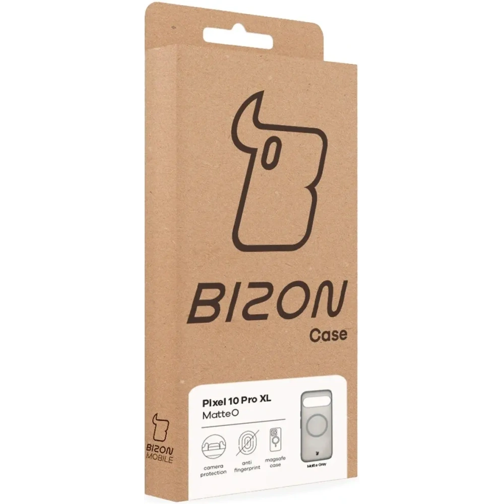 Etui z pierścieniem magnetycznym Bizon Case MatteO do Pixel 10 Pro XL przydymione-szare