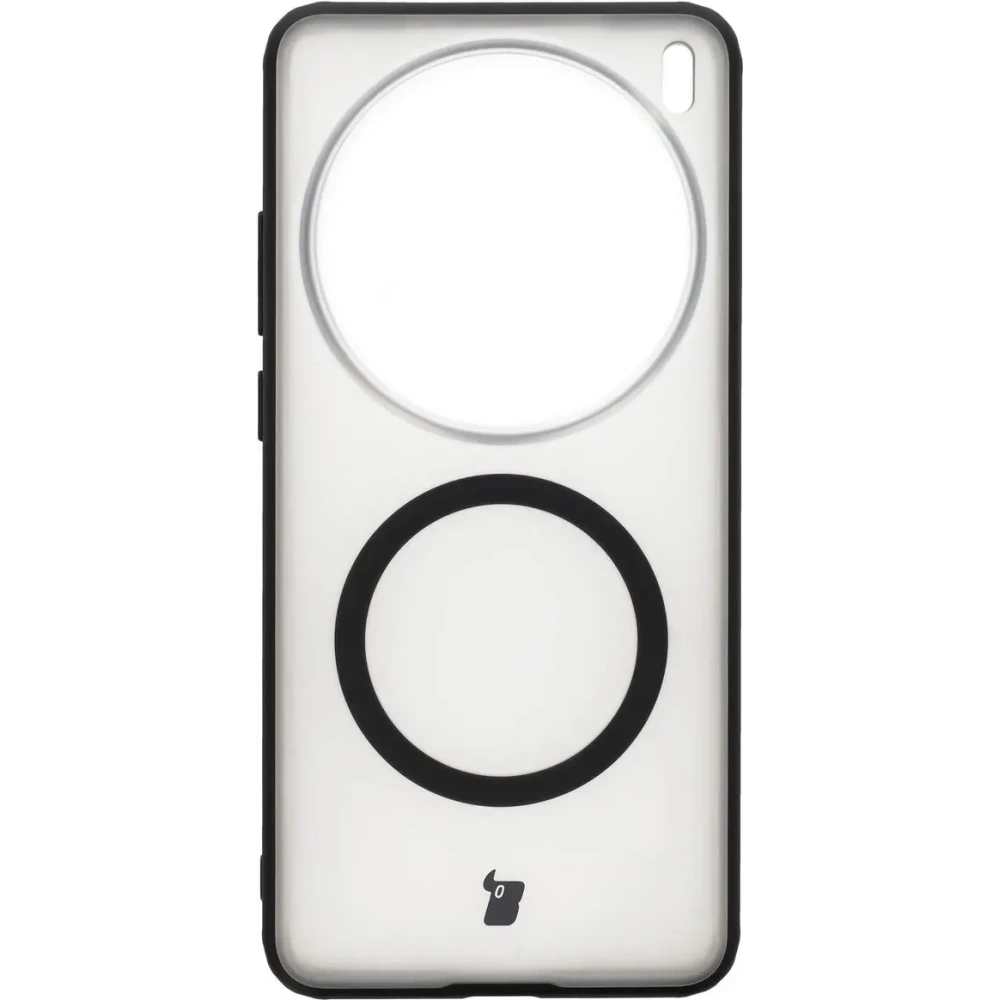 Etui z pierścieniem magnetycznym Bizon Case MatteO do Vivo X200 Pro przydymione-czarne