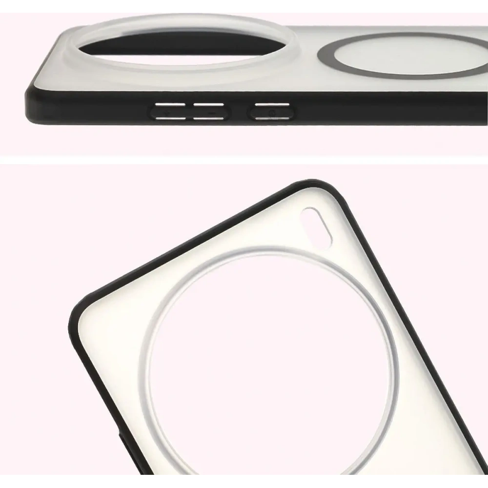 Etui z pierścieniem magnetycznym Bizon Case MatteO do Vivo X200 Pro przydymione-czarne