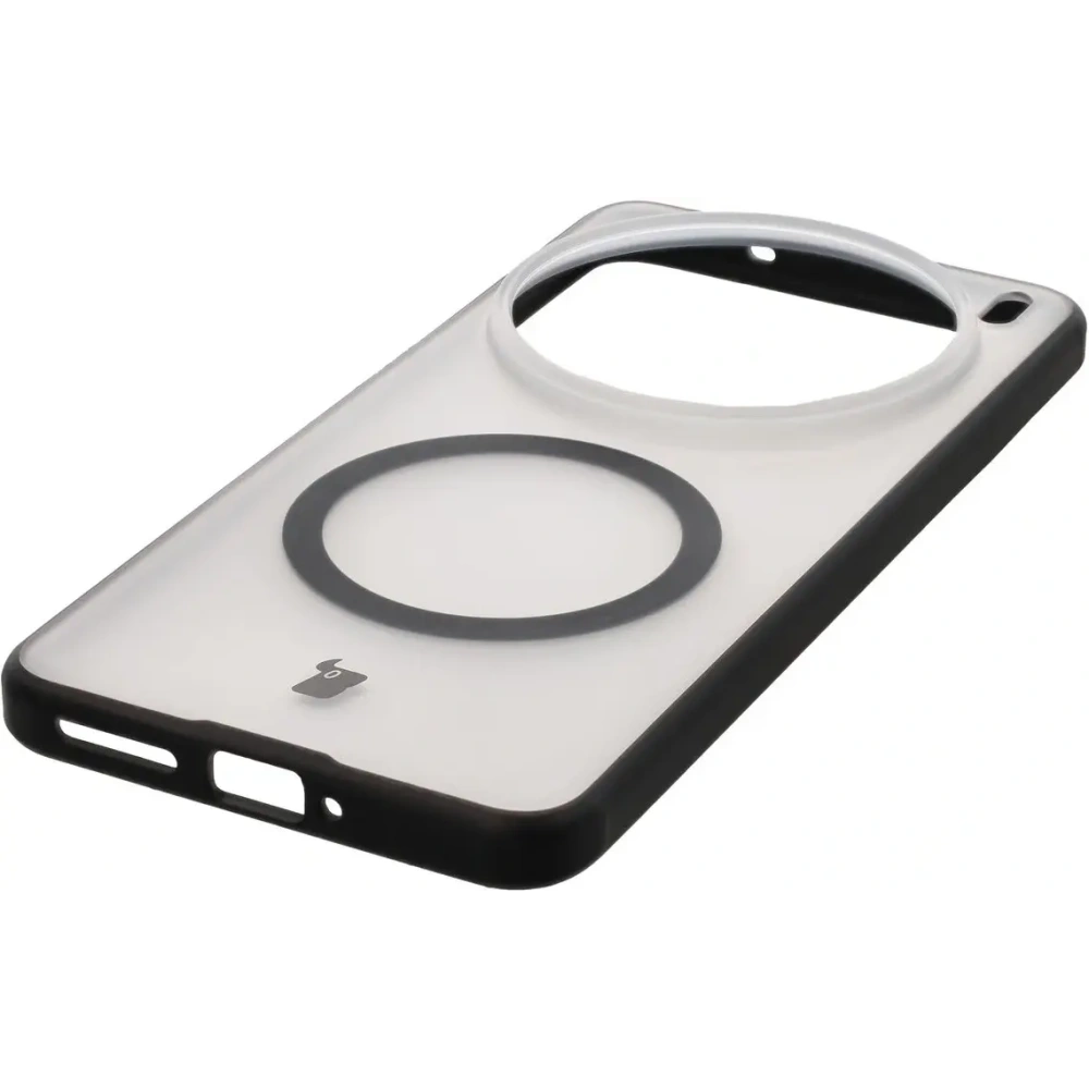 Etui z pierścieniem magnetycznym Bizon Case MatteO do Vivo X200 Pro przydymione-czarne
