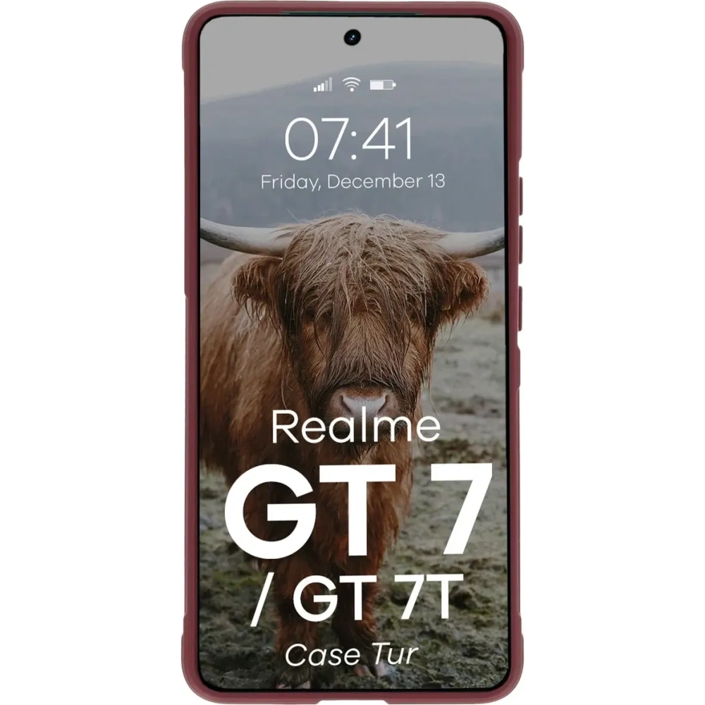 Pancerne etui Bizon Case Tur do Realme GT 7 / 7T burgundowe