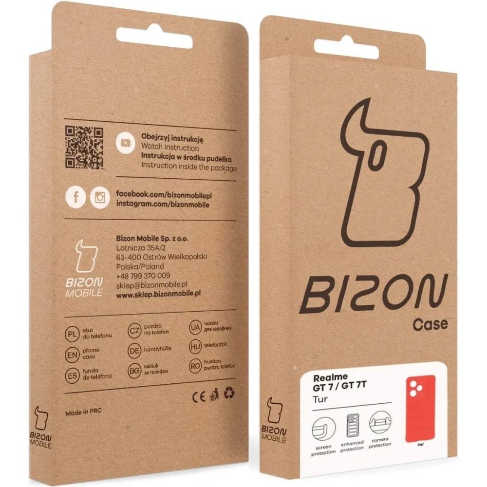 Pancerne etui Bizon Case Tur do Realme GT 7 / 7T czerwone