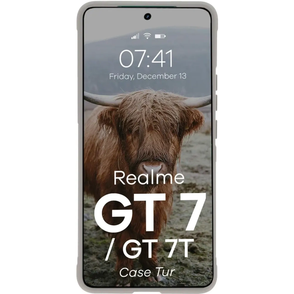 Pancerne etui Bizon Case Tur do Realme GT 7 / 7T jasnoszare