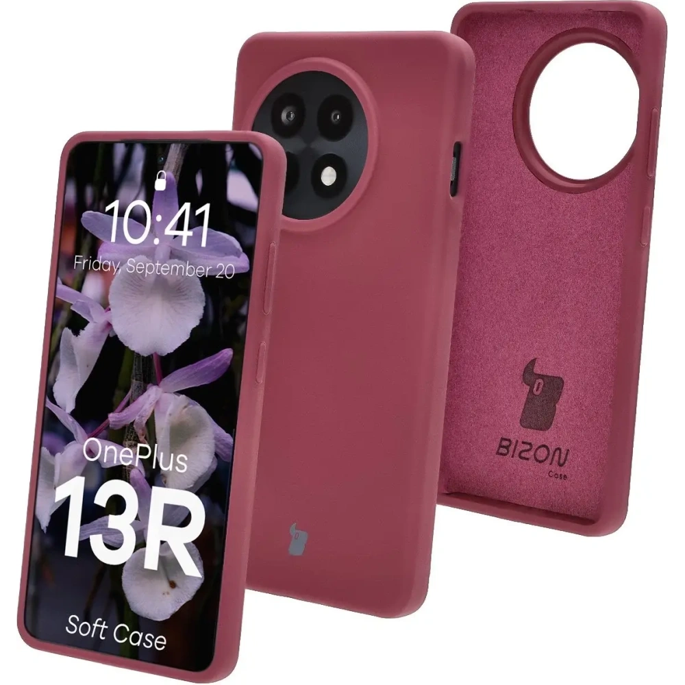 Silikonowe etui Bizon Soft Case do OnePlus 13R ciemnofioletowe