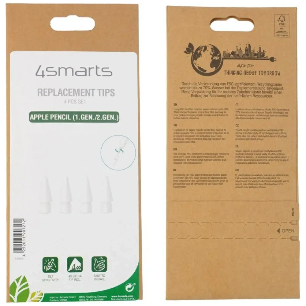 Wymienne końcówki 4smarts do Apple Pencil (1. i 2. generacji), Apple Pencil USB-C, 4smarts Pencil Pro 2 i 3