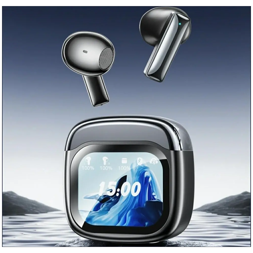 Bezprzewodowe słuchawki douszne AWEI TP100 ENC Bluetooth 5.4 TWS + stacja dokująca czarny