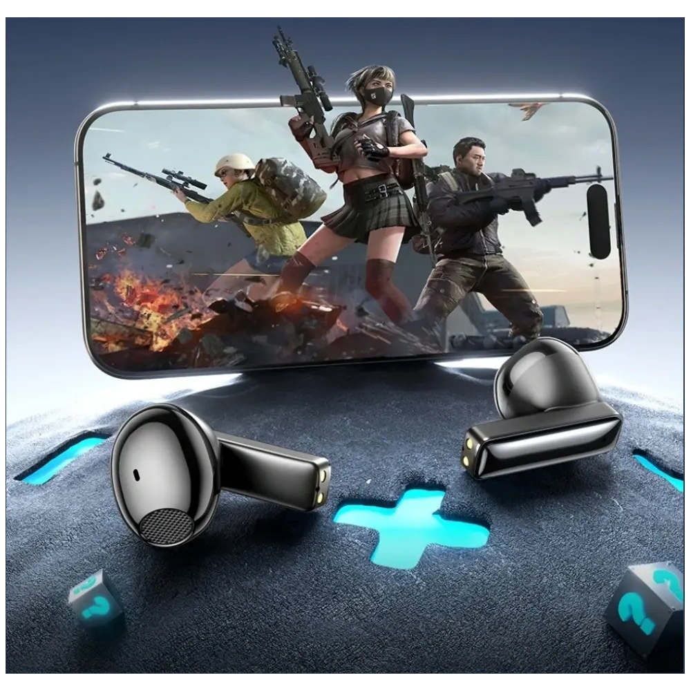 Bezprzewodowe słuchawki douszne AWEI TP100 ENC Bluetooth 5.4 TWS + stacja dokująca czarny