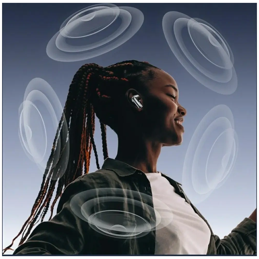 Bezprzewodowe słuchawki douszne AWEI TP100 ENC Bluetooth 5.4 TWS + stacja dokująca czarny