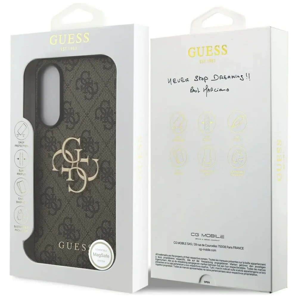 Etui Guess Big 4G Logo Classic Logo do Samsung Galaxy S25 Edge brązowy
