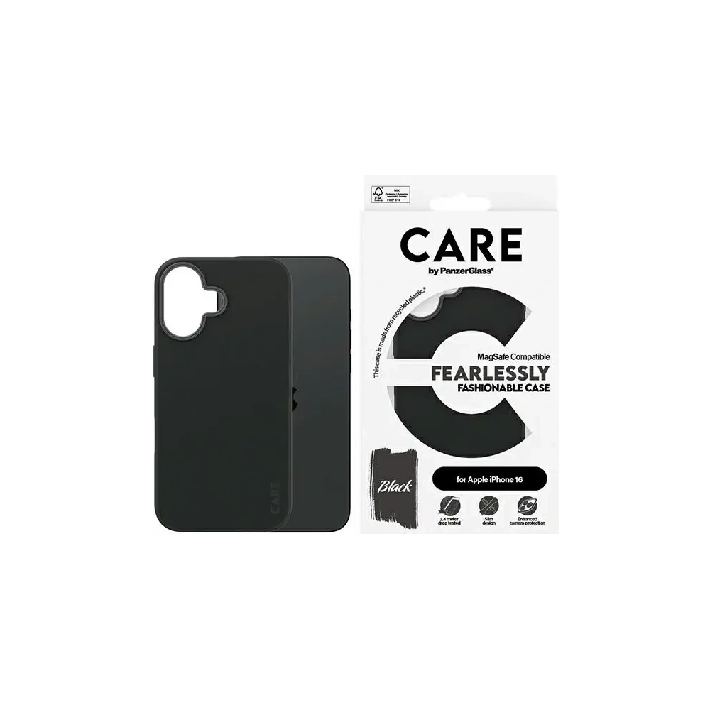 Etui CARE by PanzerGlass Fashion MagSafe do Apple iPhone 16 czarny