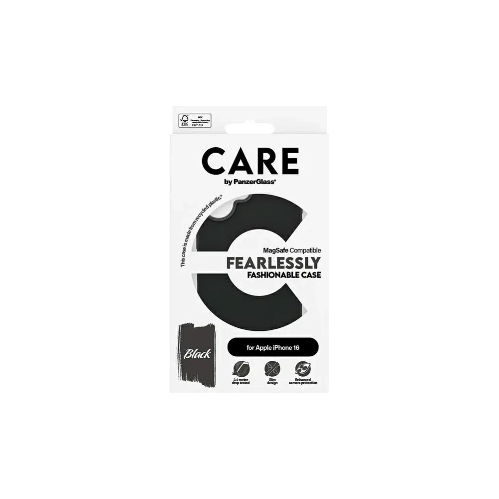 Etui CARE by PanzerGlass Fashion MagSafe do Apple iPhone 16 czarny