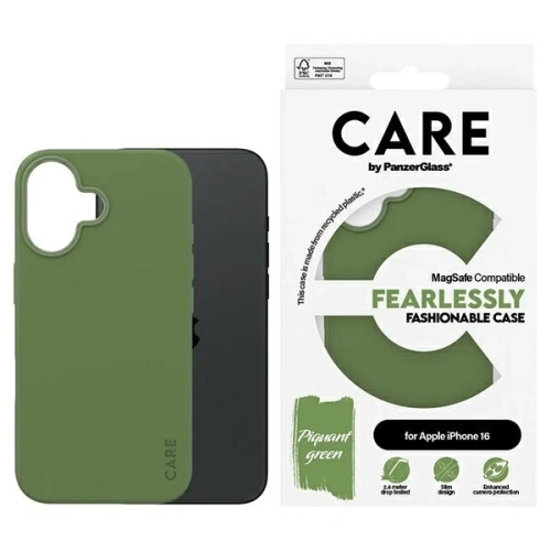 Kup Etui CARE by PanzerGlass Fashion MagSafe do Apple iPhone 16 zielony - PZG972 - {ean13} - Sklep Home Screen