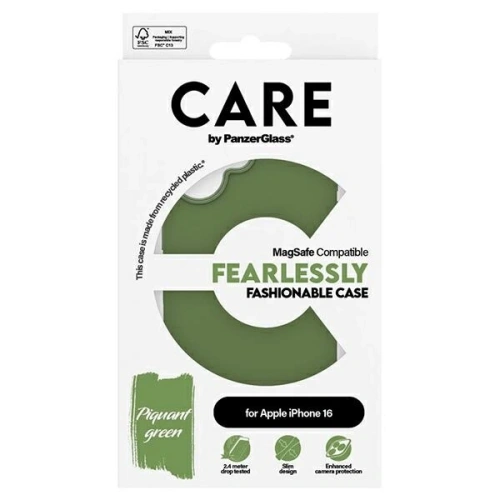 Kup Etui CARE by PanzerGlass Fashion MagSafe do Apple iPhone 16 zielony - PZG972 - {ean13} - Sklep Home Screen