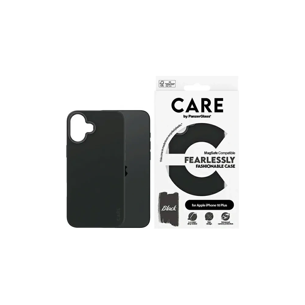 Etui CARE by PanzerGlass Fashion MagSafe do Apple iPhone 16 Plus czarny