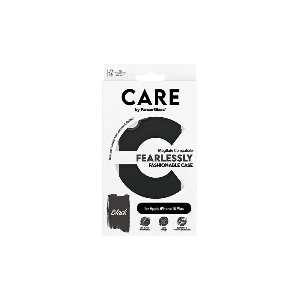 Etui CARE by PanzerGlass Fashion MagSafe do Apple iPhone 16 Plus czarny