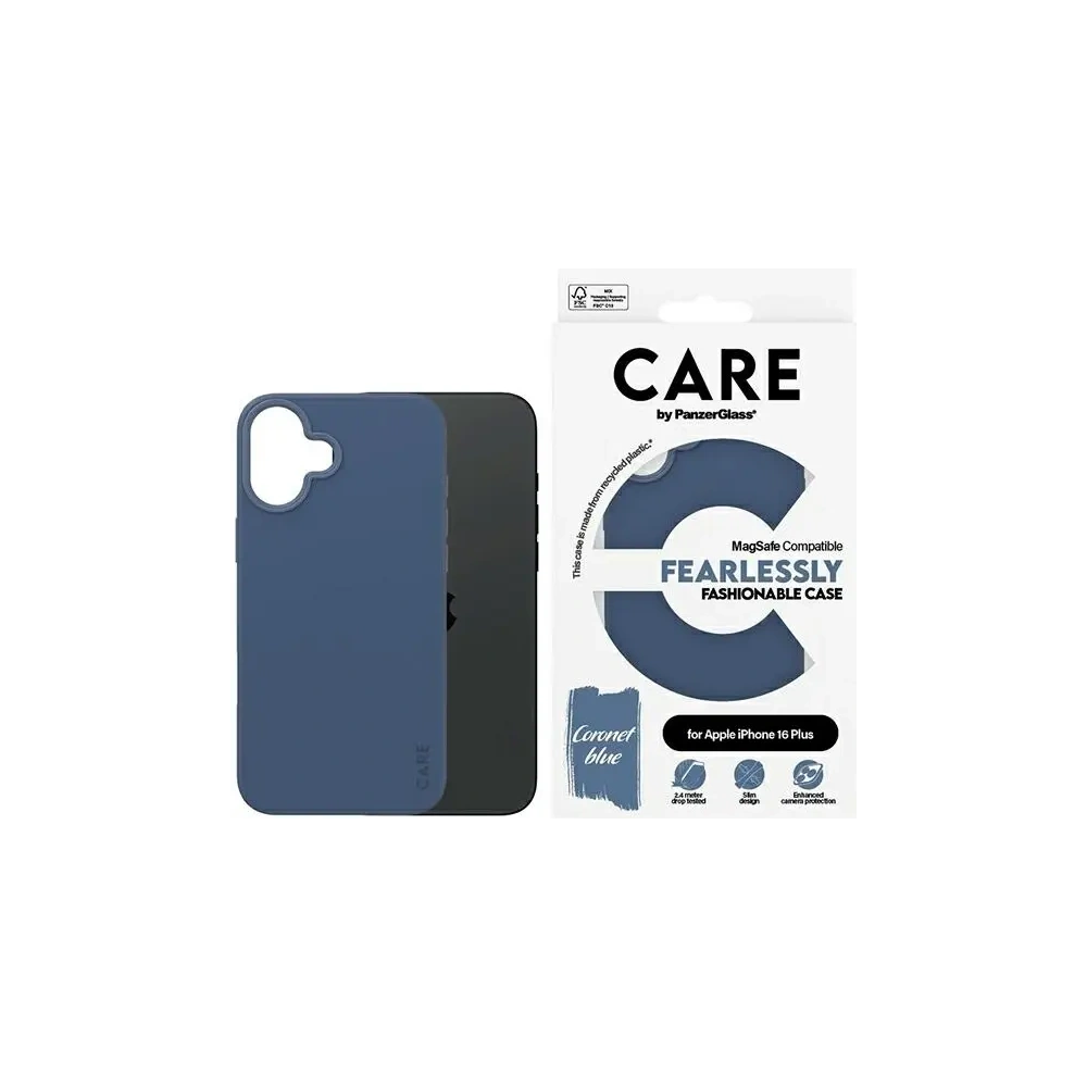 Etui CARE by PanzerGlass Fashion MagSafe do Apple iPhone 16 Plus niebieski