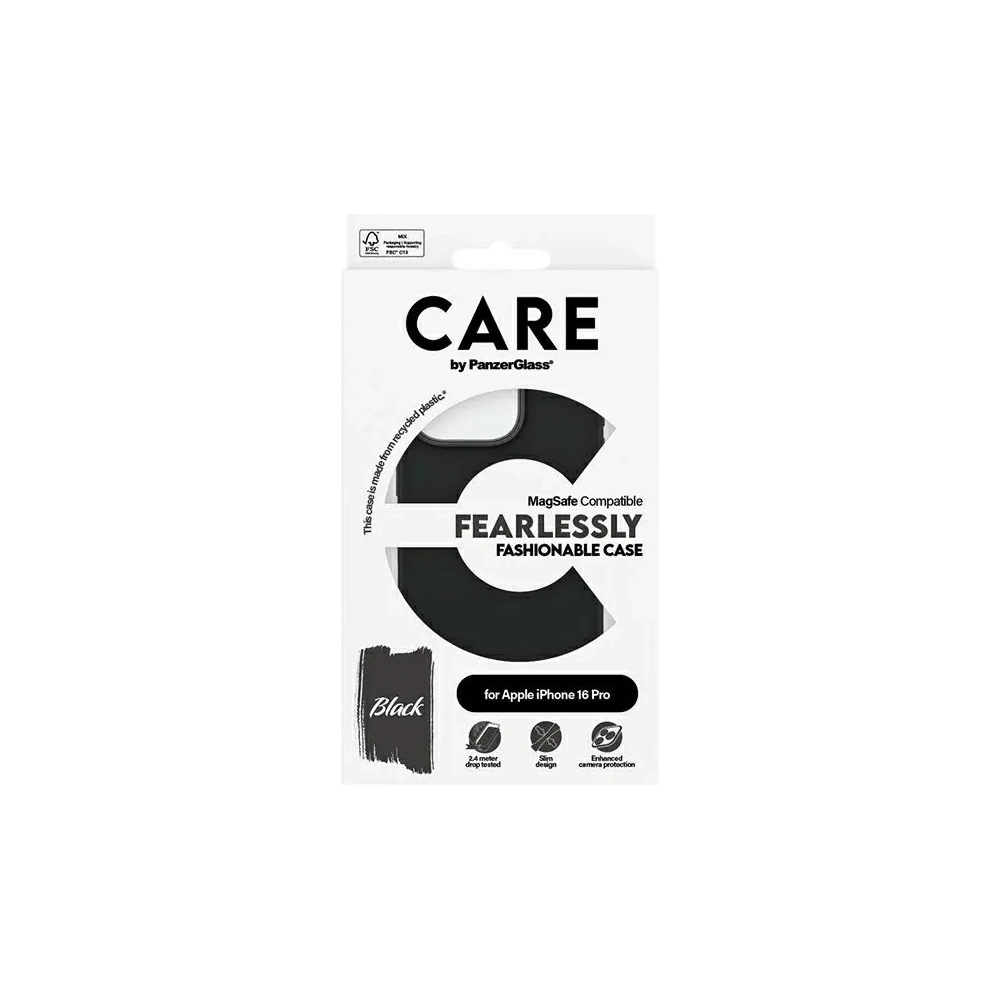 Etui CARE by PanzerGlass Fashion MagSafe do Apple iPhone 16 Pro czarny