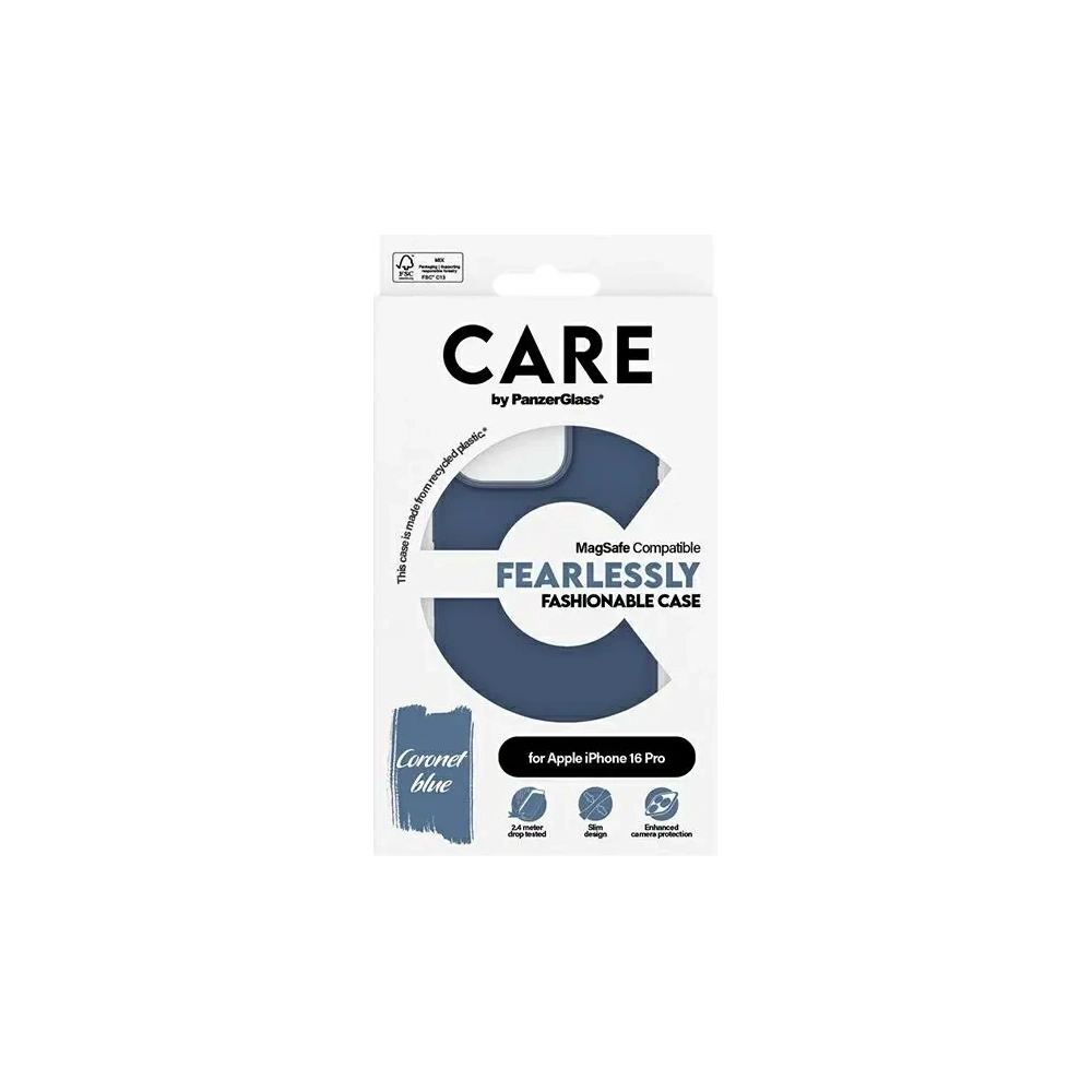 Etui CARE by PanzerGlass Fashion MagSafe do Apple iPhone 16 Pro niebieski