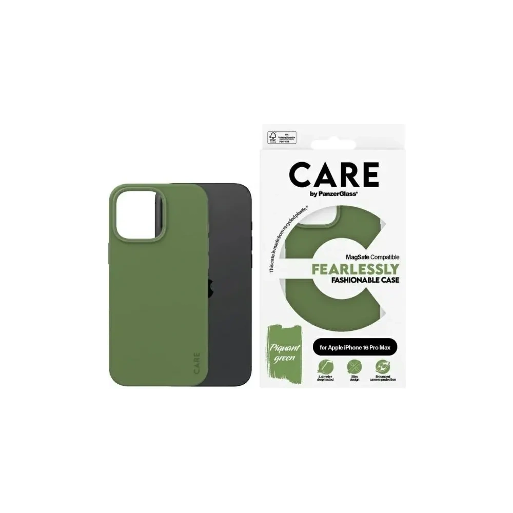 Etui CARE by PanzerGlass Fashion MagSafe do Apple iPhone 16 Pro Max zielony