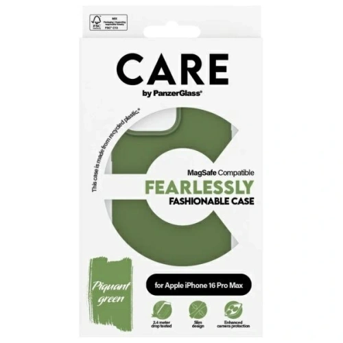 Kup Etui CARE by PanzerGlass Fashion MagSafe do Apple iPhone 16 Pro Max zielony - PZG982 - {ean13} - Sklep Home Screen