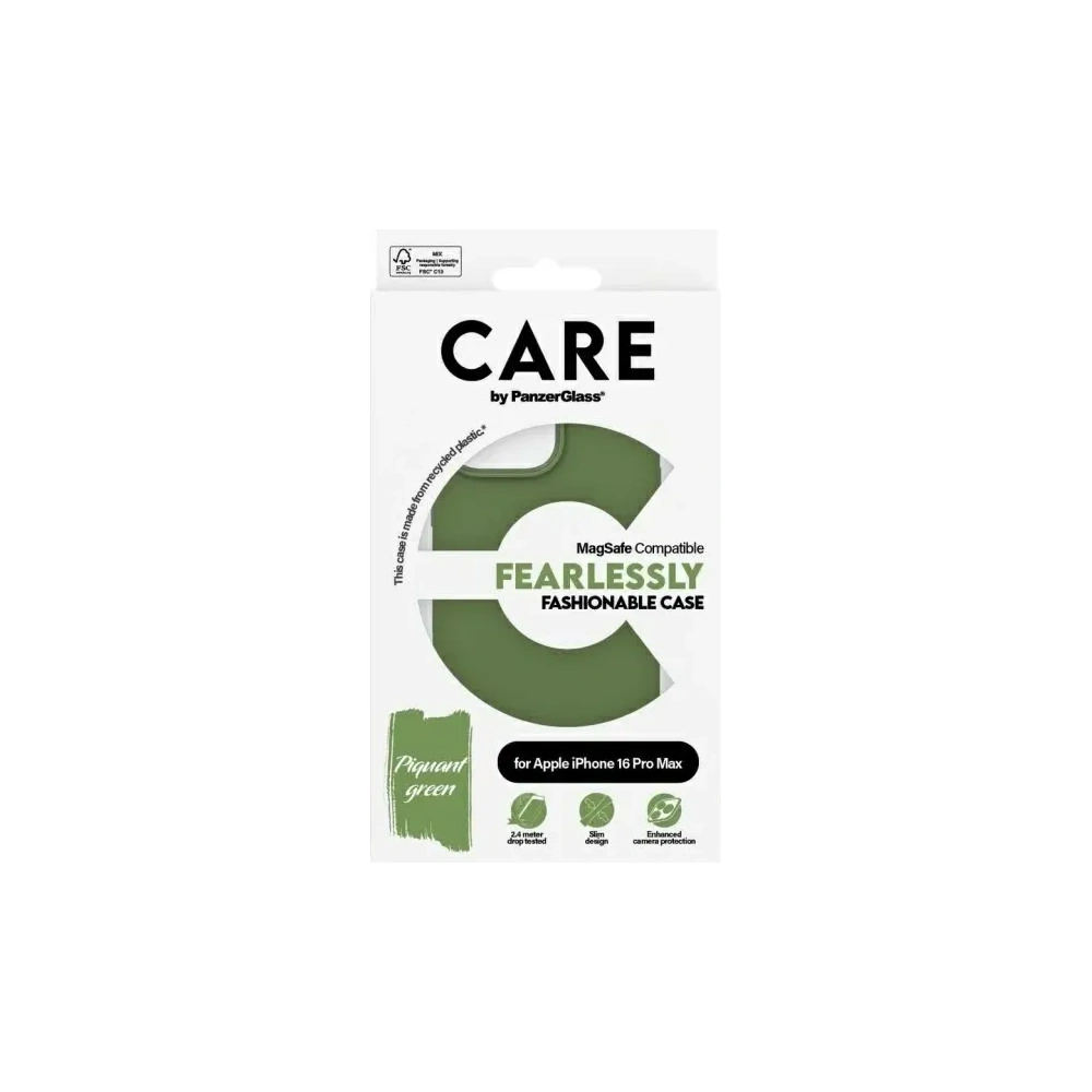 Etui CARE by PanzerGlass Fashion MagSafe do Apple iPhone 16 Pro Max zielony