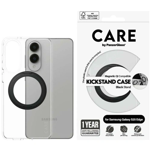Kup Etui CARE by PanzerGlass Feature Black Kickstand & QI do Samsung Galaxy S25 Edge przezroczysty - PZG992 - {ean13} - Sklep Home Screen