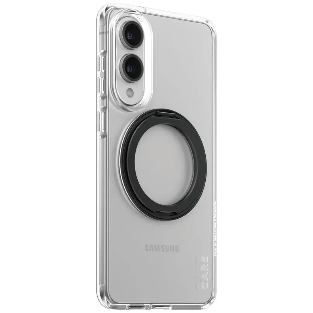 Etui CARE by PanzerGlass Feature Black Kickstand & QI do Samsung Galaxy S25 Edge przezroczysty