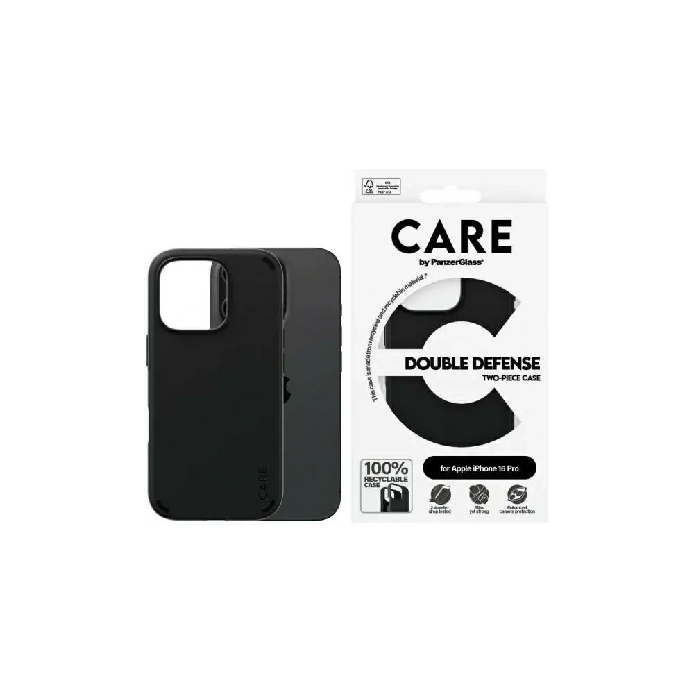 Etui CARE by PanzerGlass Feature Double Defense Case do Apple iPhone 16 Pro czarny