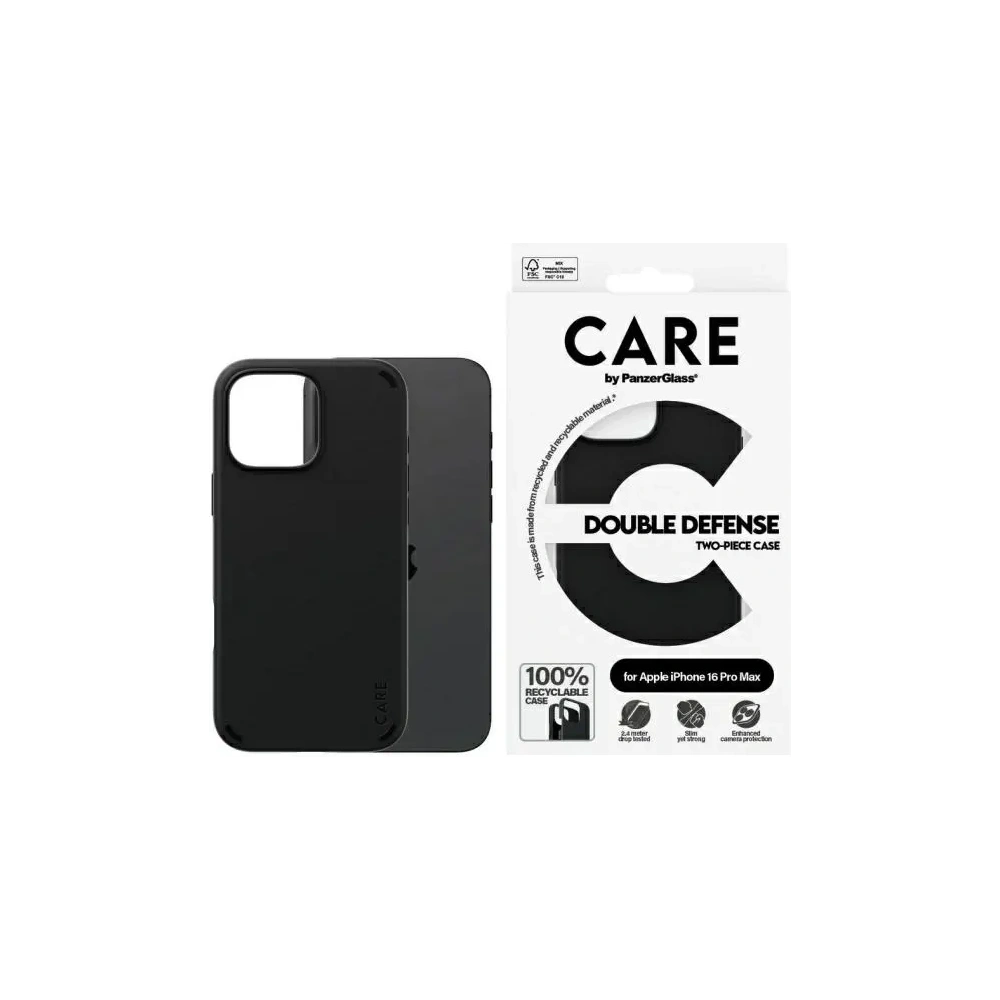 Etui CARE by PanzerGlass Feature Double Defense Case do Apple iPhone 16 Pro Max czarny