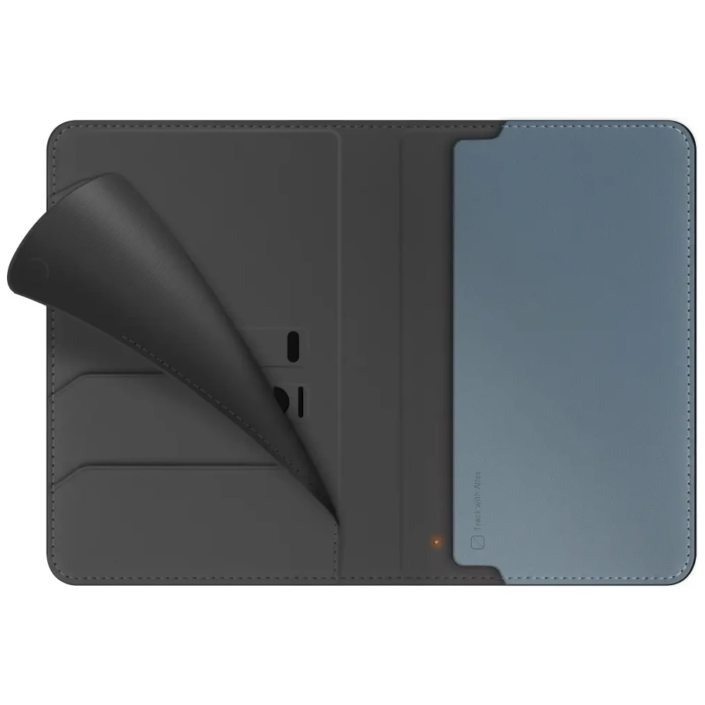 Etui na paszport UNIQ Belmont z Apple Find My blokada RFID szaro niebieski