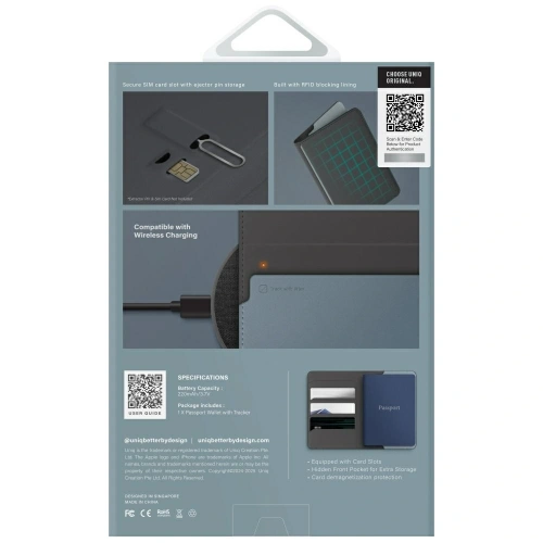 Kup UNIQ Belmont Caz pentru pașaport cu Apple Find My, blocare RFID, gri-albastru - UNIQ1549 - {ean13} - Sklep Home Screen