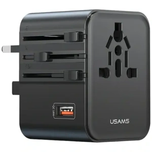 Kup Adaptor de călătorie USAMS CC309 2xUSB-C 25W 4in1 US/AU/EU/UK negru - USA1288 - {ean13} - Sklep Home Screen