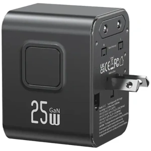 Kup Ładowarka sieciowa USAMS Travel Adapter CC309 2xUSB-C 25W 4w1 US/AU/EU/UK czarny - USA1288 - {ean13} - Sklep Home Screen