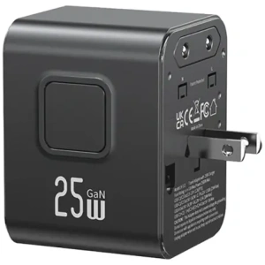 Kup Ładowarka sieciowa USAMS Travel Adapter CC309 2xUSB-C 25W 4w1 US/AU/EU/UK czarny - USA1288 - {ean13} - Sklep Home Screen