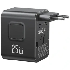 Kup Ładowarka sieciowa USAMS Travel Adapter CC309 2xUSB-C 25W 4w1 US/AU/EU/UK czarny - USA1288 - {ean13} - Sklep Home Screen