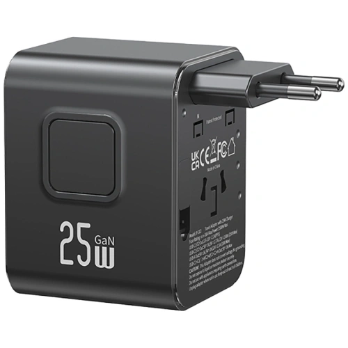 Kup Adaptor de călătorie USAMS CC309 2xUSB-C 25W 4in1 US/AU/EU/UK negru - USA1288 - {ean13} - Sklep Home Screen