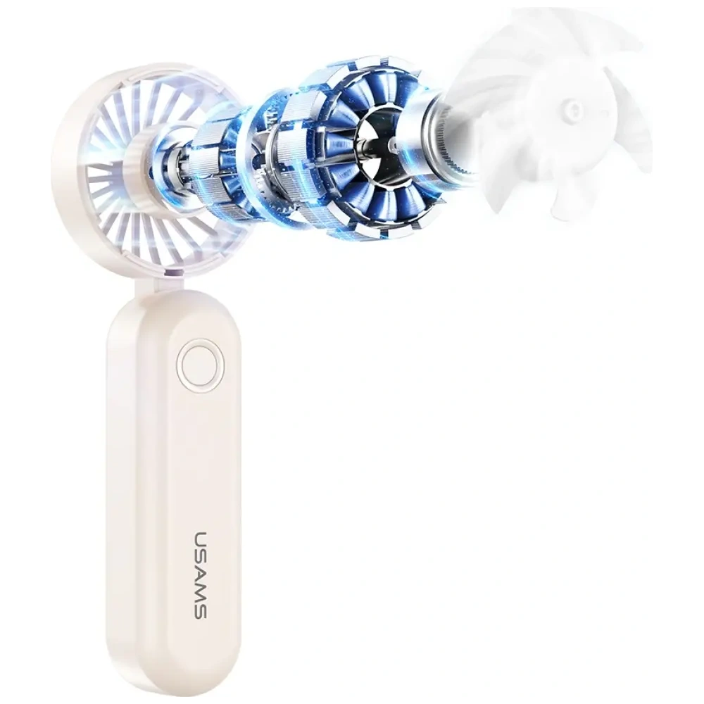 Składany wiatrak ręczny USAMS Mini ZB352 1200mAh beżowy