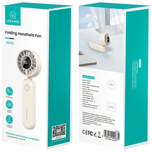 Kup USAMS Mini ZB352 Faltbarer Handventilator 1200mAh beige - USA1290 - {ean13} - Sklep Home Screen