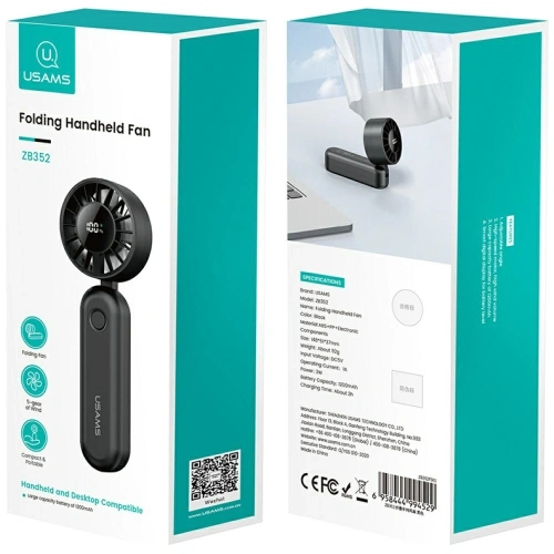 Kup USAMS Mini ZB352 Faltbarer Handventilator 1200mAh schwarz - USA1291 - {ean13} - Sklep Home Screen