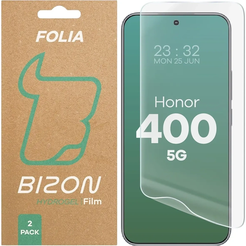Folia hydrożelowa na ekran Bizon Glass Hydrogel Front do Honor 400 5G [2 PACK]