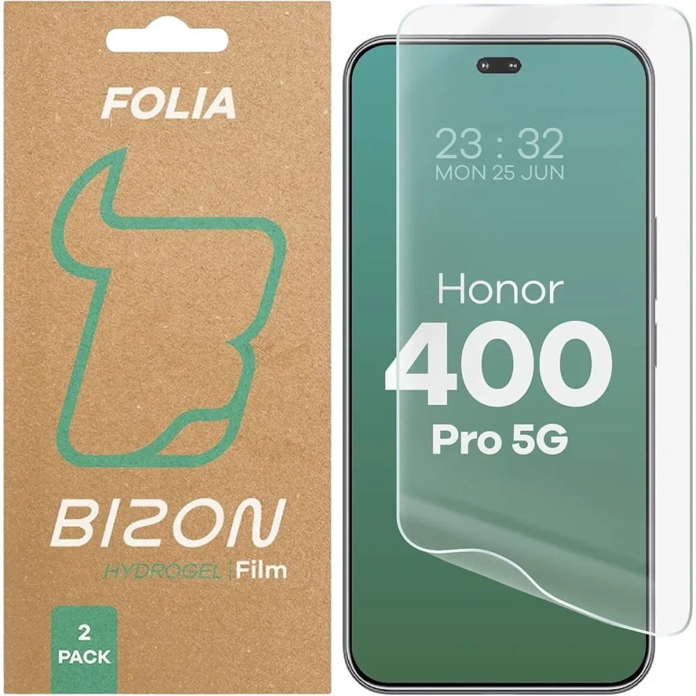 Folia hydrożelowa na ekran Bizon Glass Hydrogel Front do Honor 400 Pro 5G [2 PACK]