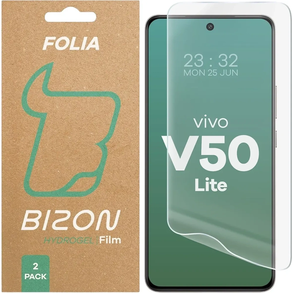 Folia hydrożelowa na ekran Bizon Glass Hydrogel Front do Vivo V50 Lite 4G / Vivo V50 Lite 5G [2 PACK]