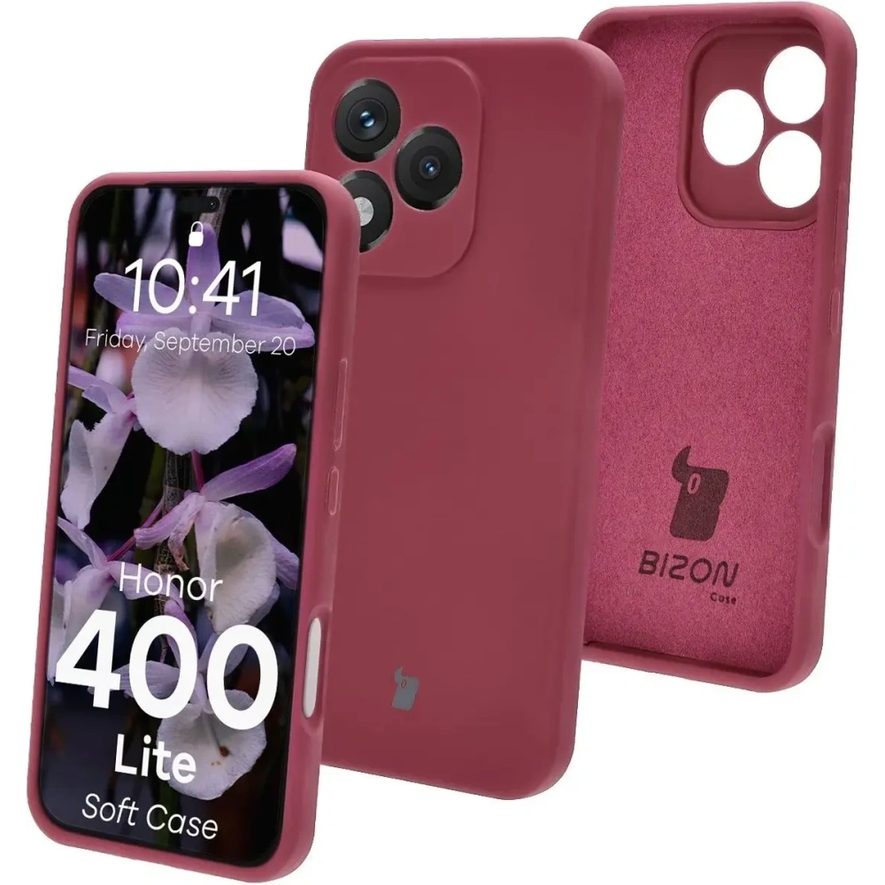 Silikonowe etui Bizon Soft Case do Honor 400 Lite 5G ciemnofioletowe