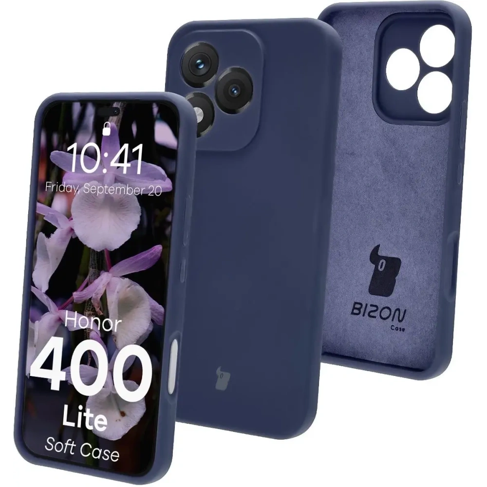 Silikonowe etui Bizon Soft Case do Honor 400 Lite 5G ciemnoniebieskie