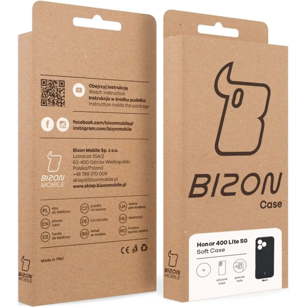 Silikonowe etui Bizon Soft Case do Honor 400 Lite 5G czarne