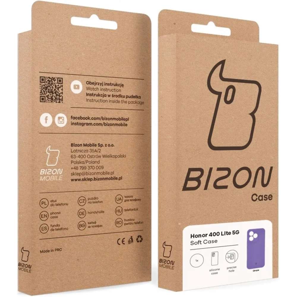 Silikonowe etui Bizon Soft Case do Honor 400 Lite 5G fioletowe