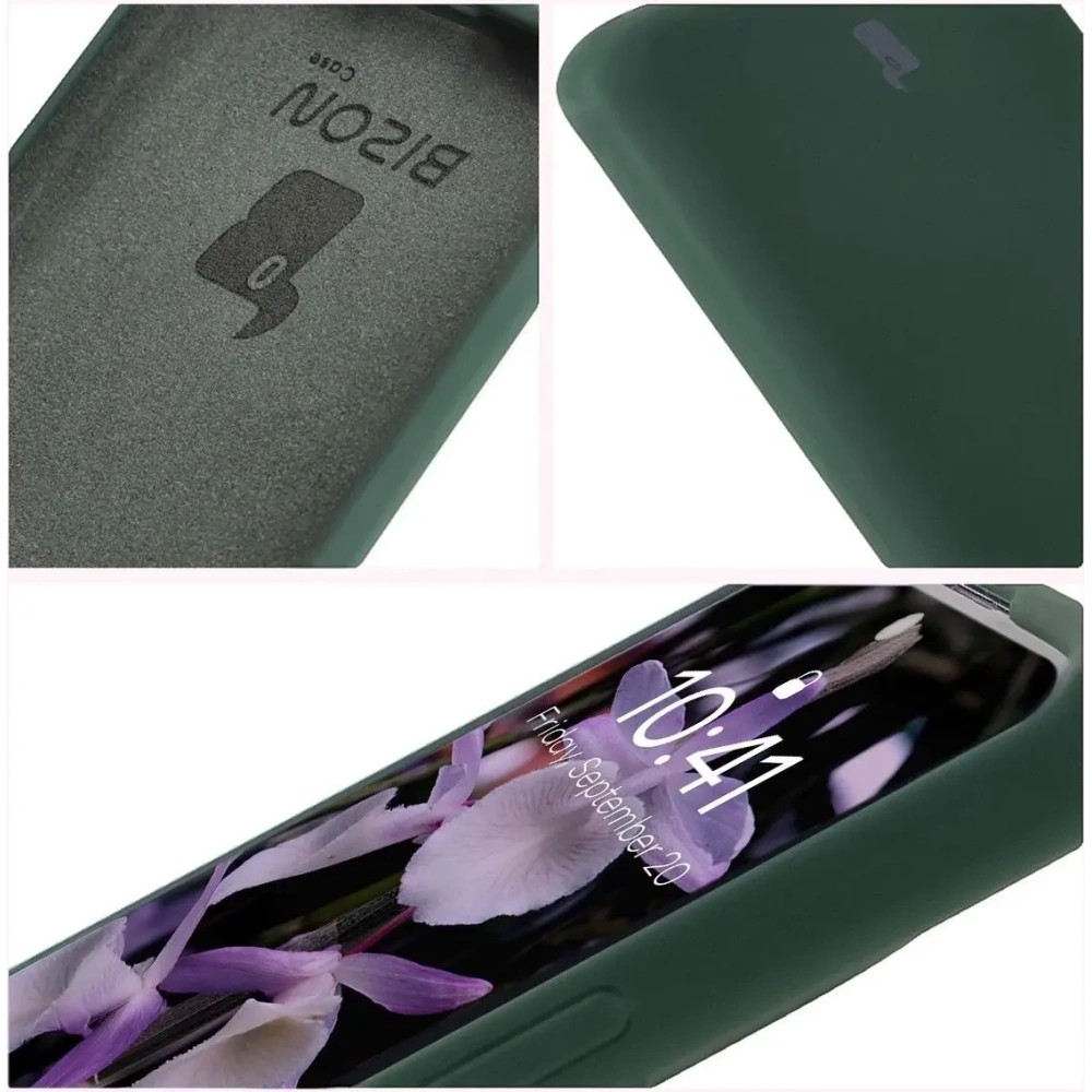 Silikonowe etui Bizon Soft Case do Xiaomi Redmi Note 14 Pro 4G ciemnozielone