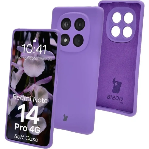 Kup Silikonowe etui Bizon Soft Case do Xiaomi Redmi Note 14 Pro 4G fioletowe - BIZ9543 - {ean13} - Sklep Home Screen